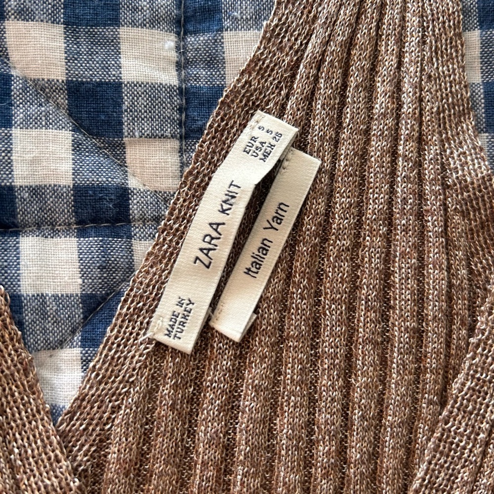 Zara Knit metallic Italian Yarn top
